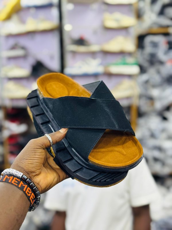 Black Suede Slide