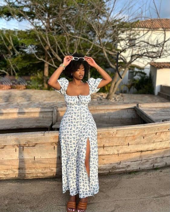 Floral Milkmaid Midi Dress